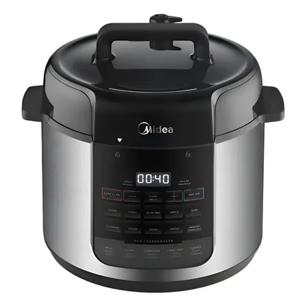 Panela De Pressão Elétrica 5l Nutripro Inox Midea Cor Cinza Panela De Pressão Elétrica 5l Nutripro Inox Midea Cor Cinza